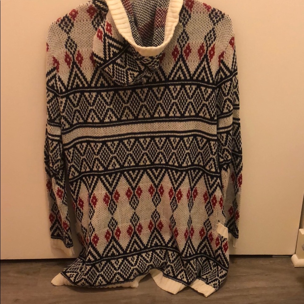 Multicolored cardigan with hood - Picture 2 of 6